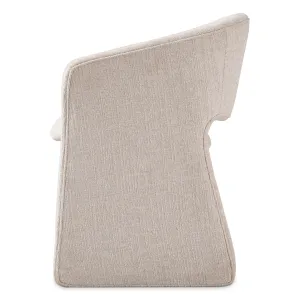 Modern Cream Upholstered Dining Chair with Curved Backrest - Luxury Hotel Furniture Side View by Luxury Group International