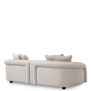 Modern Cream Upholstered Sofa with Curved Arms and Deep Cushioned Seat - Luxury Hotel Furniture Back View by Luxury Group International