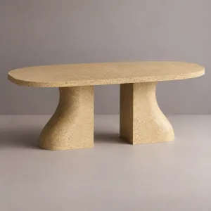 Mesa de Comedor Moderna con Base Escultural de Pedestal y Diseño de Tapa Redondeada - Mobiliario de Lujo para Hoteles por Luxury Group International
