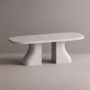 Table à manger moderne avec base piédestal sculpturale et plateau arrondi - Mobilier de luxe pour hôtels par Luxury Group International
