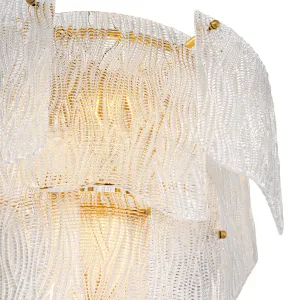 Moderner Luxus-Kristall-Kronleuchter mit geschichtetem Glasdesign Detailansicht von Luxury Group International