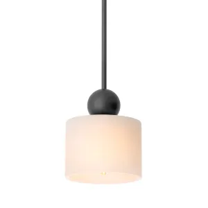 Luxury Black Pendant Lamp with Frosted Opal Glass Shade by Luxury Group International