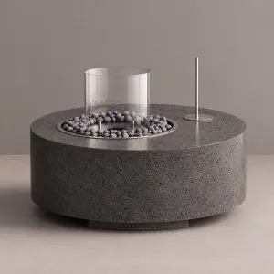 Mesa moderna para fogata exterior con protector de viento de vidrio - Mobiliario de lujo para hoteles por Luxury Group International