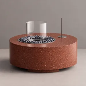 Mesa moderna para fogata exterior con protector de viento de vidrio - Mobiliario de lujo para hoteles por Luxury Group International