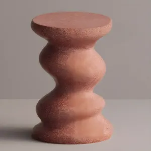 Luxury sculptural concrete side table with wavy scalloped design - Luxury hotel furniture by Luxury Group International