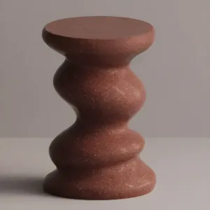 Luxury sculptural concrete side table with wavy scalloped design - Luxury hotel furniture by Luxury Group International