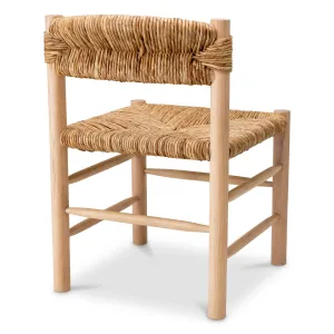 Natural Rattan Dining Chair with Handwoven Seat and Wooden Frame -Luxury Hotel Furniture Back View by Luxury Group International