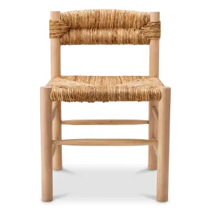 Natural Rattan Dining Chair with Handwoven Seat and Wooden Frame -Luxury Hotel Furniture Front View by Luxury Group International