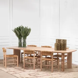 Natural Rattan Dining Chair with Handwoven Seat and Wooden Frame -Luxury Hotel Furniture Lifestyle View by Luxury Group International