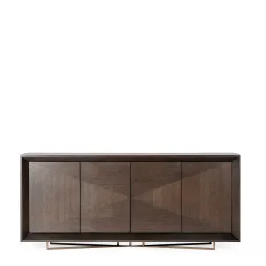 Luxury Dark Brown Geometric Four-Door Sideboard Cabinet - Luxury Sideboard Cabinet by Luxury Group International