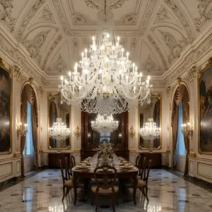 Lampadario a Cristalli Veyrona – Lampada da Soffitto di Lusso Vista lifestyle di Luxury Group International