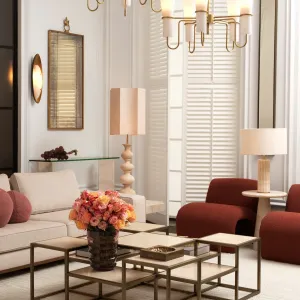 Applique Murale Ovale Blanche de Luxe Dorée – Luminaire Mural Ambiant Design Moderne Vue lifestyle par Luxury Group International