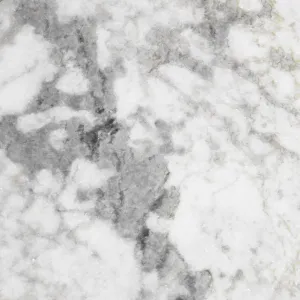 Table d'appoint ronde en marbre blanc avec piètement sculptural à colonnes superposées - Mobilier d'hôtel de luxe Vue détaillée par Luxury Group International