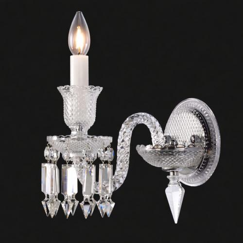 Lampada da Parete di Lusso con Candela in Vetro di Cristallo a 1 Luce di Luxury Group International