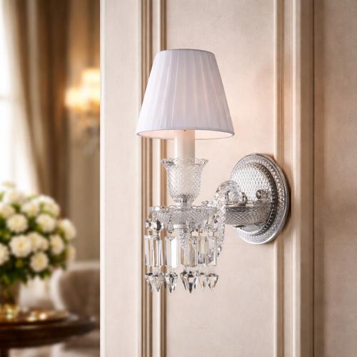 Lampada da Parete di Lusso con Candela in Vetro di Cristallo a 1 Luce di Luxury Group International