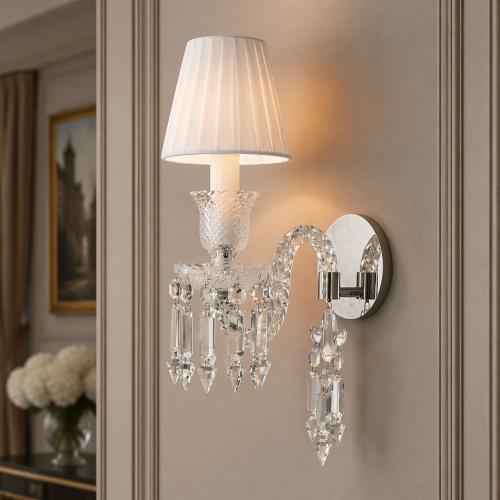 Applique da Parete a 1 Luce in Cristallo Trasparente Lusso Moderno Decorativo di Luxury Group International