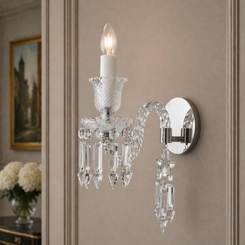 Applique da Parete a 1 Luce in Cristallo Trasparente Lusso Moderno Decorativo di Luxury Group International