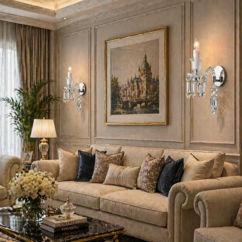 Applique da Parete a 1 Luce in Cristallo Trasparente Lusso Moderno Decorativo di Luxury Group International