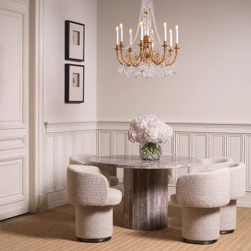 Luxus Drehbarer Esszimmerstuhl in Bronzeausführung von Luxury Group International