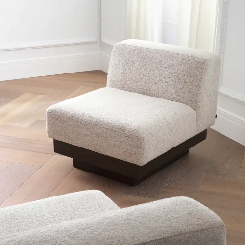 Luxury Off-White Charcoal Veneer Base Chair by Luxury Group International