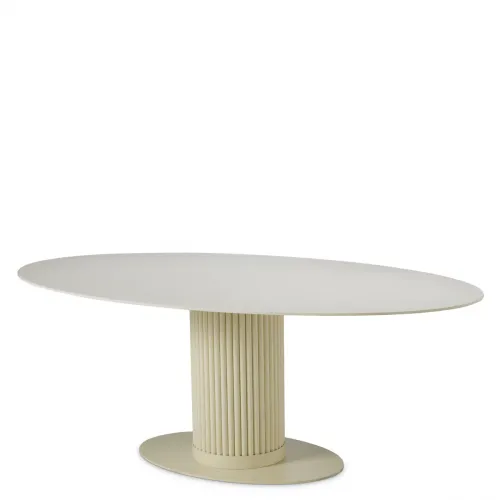 Exclusive Cream Ceramic Table with Sand Finish | Luxury Outdoor Furniture Collections