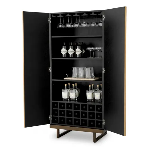 Royal Oak Finish Bar Cabinet for Contemporary Living | Luxury Shelves & Display Cabinets Collections