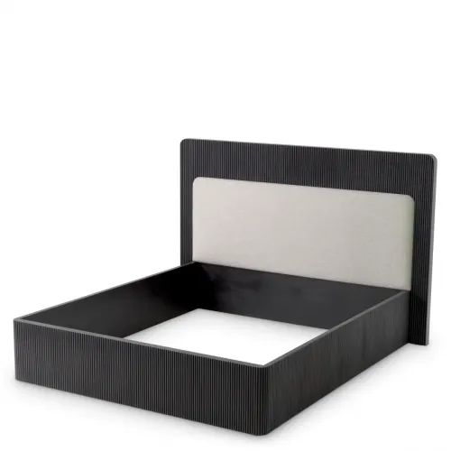   Elegant Royale Bed Frame – Charcoal Grey Finish with Natural Accents | Bedroom Furniture Collections