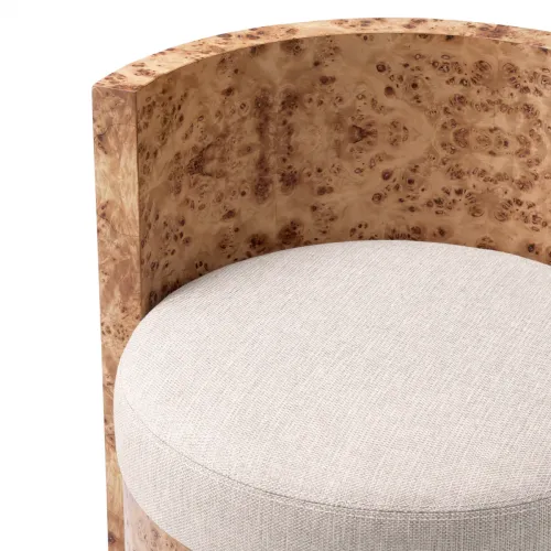   Exclusive Heritage Chair – Elegant Burl Wood & Natural Fabric | Chairs & Armchairs Collections