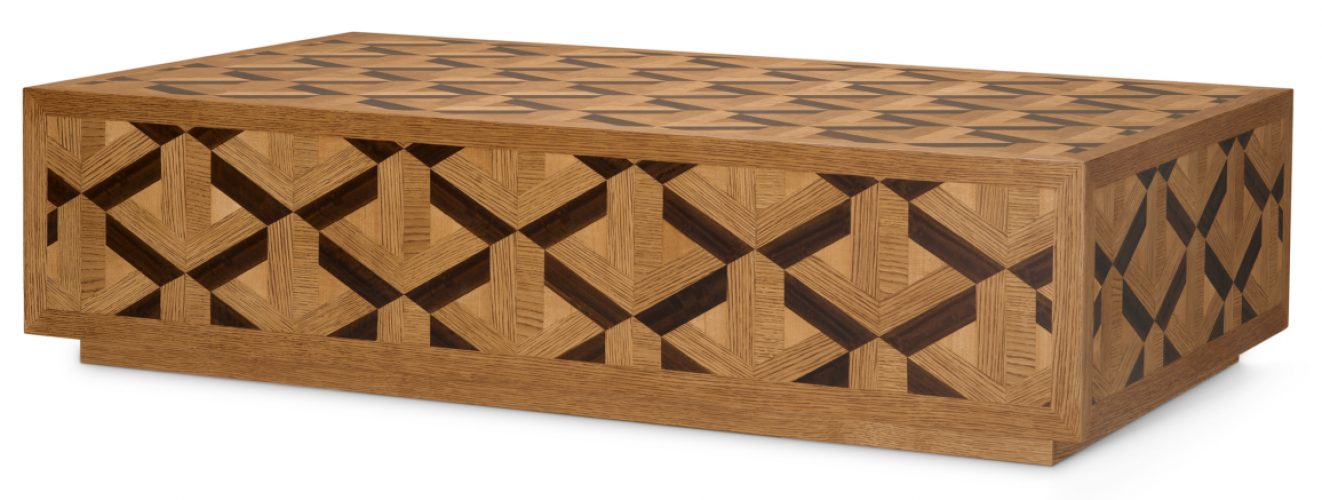   Luxury Grand Luxe Coffee Table – Oak Veneer with Handcrafted Inlay | Coffee Tables Collections