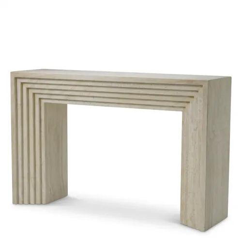 Grandeur Console Tables – Beige Stone Elegance