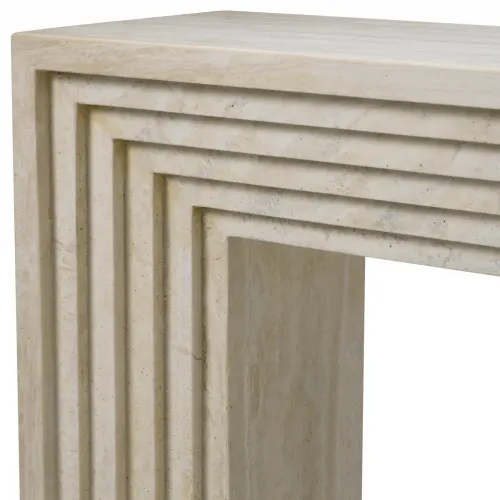 Grandeur Console Tables – Beige Stone Elegance by Luxury Group International