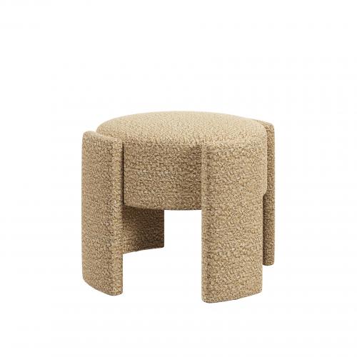 Beige  Ardell Accent Stool with Textured Fabric Upholstery | Bar Counters & Bar Stools Collections
