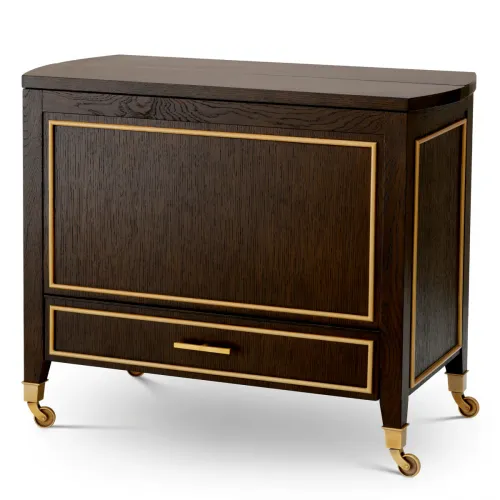   Regalia Bar Trolley – Oak Bronze Luxe Design | Living Room Furniture Collections