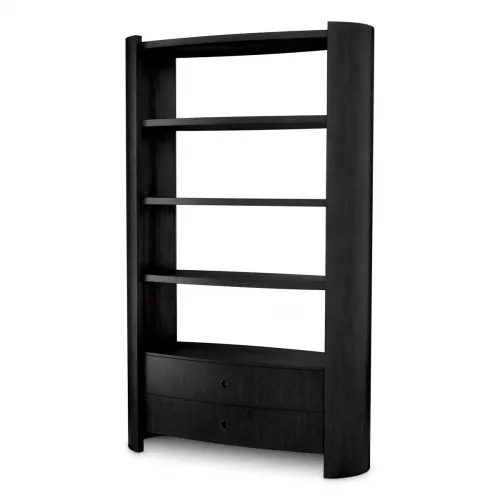 Exclusive Charcoal Grey Oak Cabinet with Bronze Finish