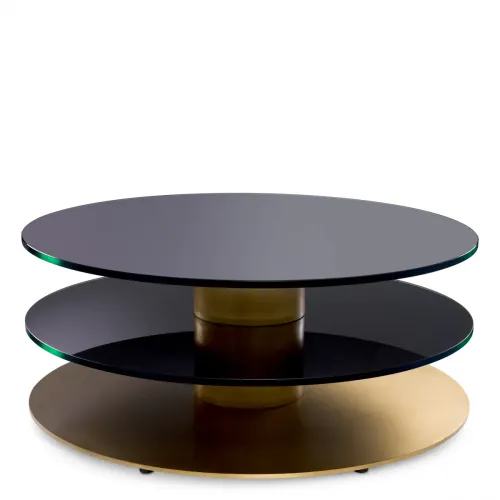   Luxe Coffee Table – Brushed Brass & Black Glass Elegance | Luxury Coffee Tables Collections