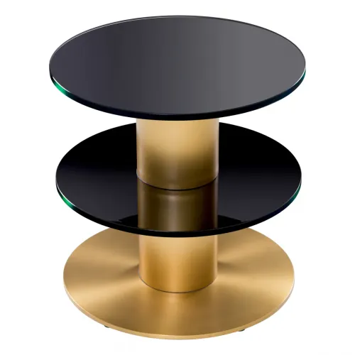   Royale Side Table – Brushed Brass & Obsidian Glass Masterpiece | Side Tables Collections