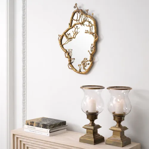   Sophisticated Vintage Brass Mirror | Wall Mirrors Collections
