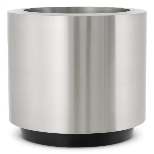 Imperial Steel Planter – Brushed Silver Elegance