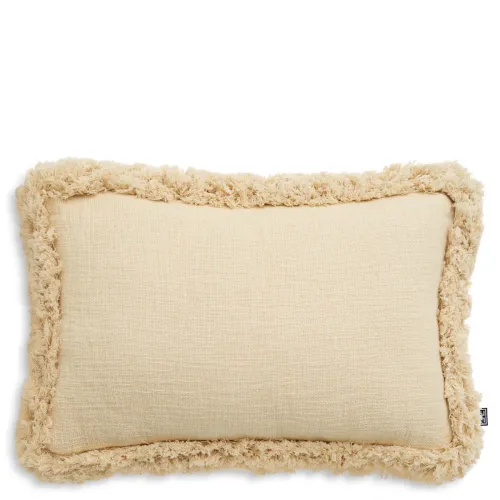   Celestia Fringe Cushion Off-White Rectangular Elegance | Luxury Beds Collections