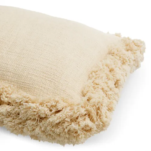   Celestia Fringe Cushion Off-White Rectangular Elegance | Luxury Beds Collections