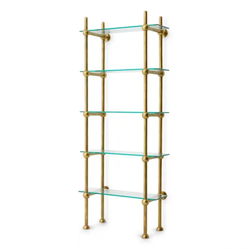   Aurelia Brass Wall Cabinet Vintage Elegance in Glass & Gold | Luxury Shelves & Display Cabinets Collections