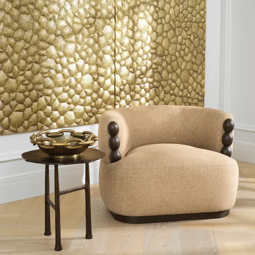   Elysian Brass Wall Sculpture – Antique Gold Dimensional Art | Luxury Home Accessories Collections