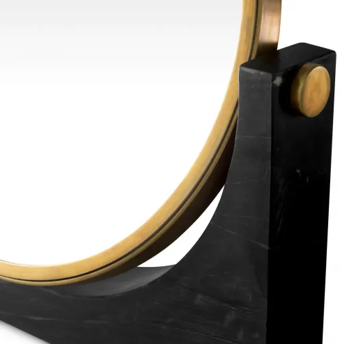   Noir Marble Table Mirror – Vintage Brass Elegance | Mirrors Collections