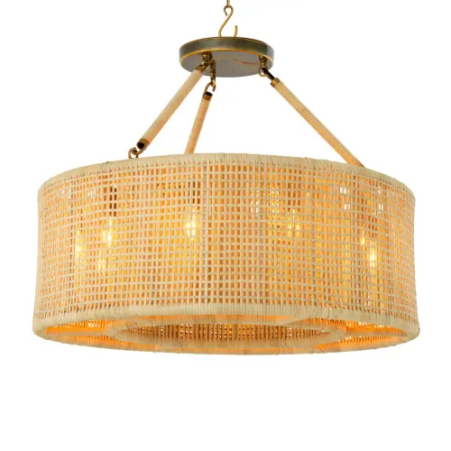   Luxe Rattan Chandelier – Vintage Brass Grandeur | Chandeliers Collections