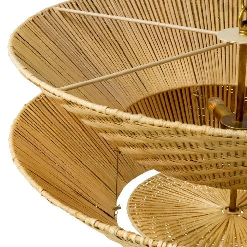   Aurora Rattan Chandelier – Vintage Brass Illumination | Chandeliers Collections