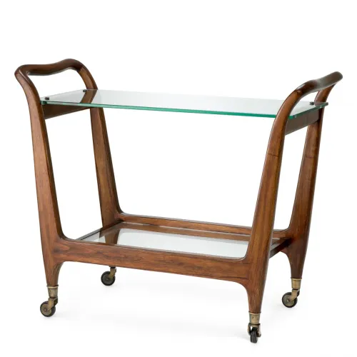   Aristova Classic Brown Trolley Clear Glass Elegance | Luxury Home Accessories Collections
