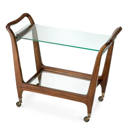   Aristova Classic Brown Trolley Clear Glass Elegance | Luxury Home Accessories Collections