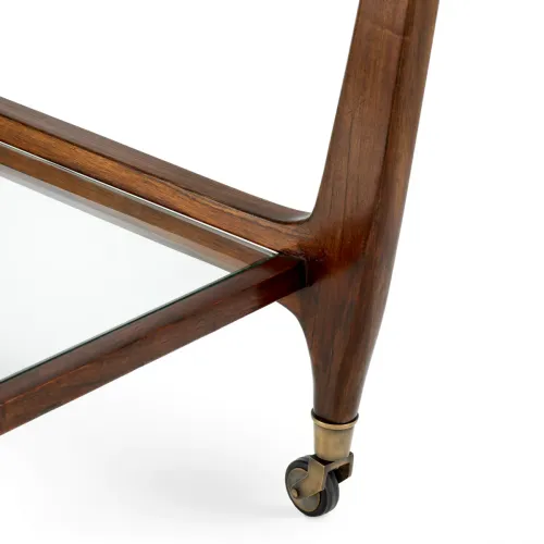   Aristova Classic Brown Trolley Clear Glass Elegance | Luxury Home Accessories Collections