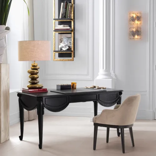   Imperial Desk  Classic Black Hand-Carved Elegance | Luxury Desks Collections