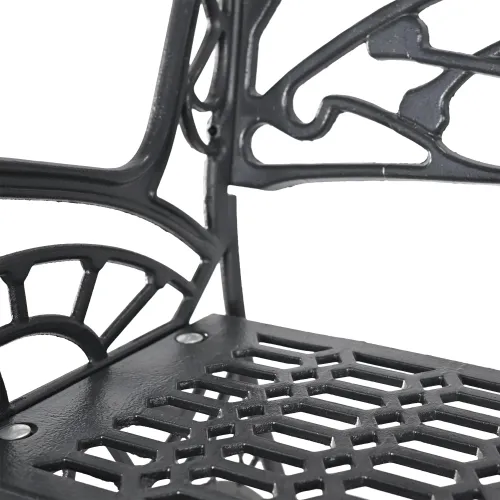   San Francisco Cast Iron Bench – Grey Powder Finish | Outdoor Seating Groups Collections